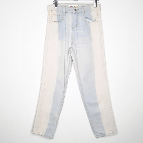 Pangea New York Hand Painted Denim Split Tone Jeans - Picture 2 of 5